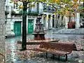 Benches in the square.