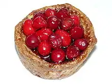 English pork pie topped with red currants