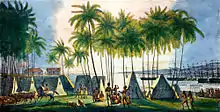 Port of Honolulu as seen  Louis Choris in 1816