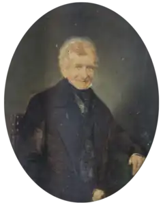 Portrait of his father-in-law Jean-Baptiste van Dievoet (1775-1862) signed "Brice 1856"