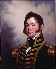 Portrait of Commodore Oliver Hazard Perry by Gilbert Stuart, 1818.