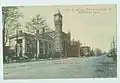 Main Street, looking north from College Street, with the Municipal Building towering in the middle, from a postcard sent in 1914