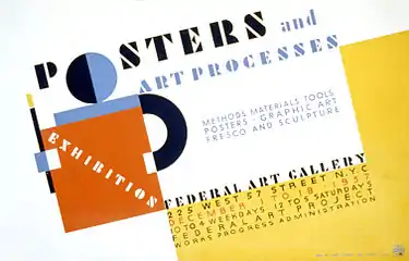 Poster for an exhibition at New York's Federal Art Gallery (1937) designed by Richard Floethe