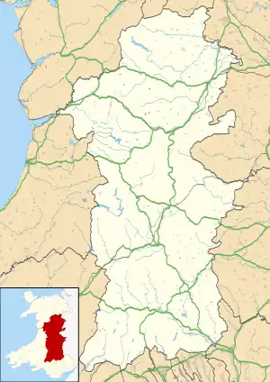 Burgedin is located in Powys