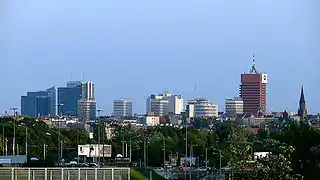 Notable highrises in central Poznań