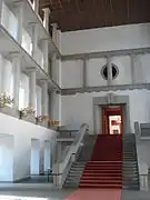 Masaryk's body was put on display at the Hall of Columns of the Prague Castle.