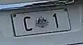 The vehicle's number plate (C1)