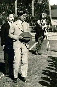 Prince Chichibu in stadium