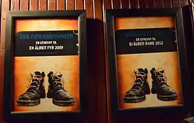 The awards An alright guy/An alright lady on the wall in the restaurant.