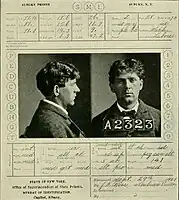 Czolgosz's prison record with a mugshot taken a few days before his execution