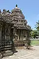 Profile of shrine outer wall with Shikara (tower) at Amrutesvara temple, Amruthapura