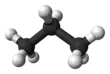 Ball and stick model of propane