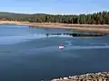 A fishing boat on the reservoir