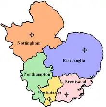 Roman Catholic Diocese of East Anglia,within the Province of Westminster