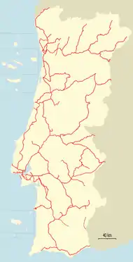 Railway map Portugal