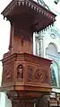 The wooden pulpit