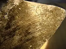 Dextral slickenside of pyrite