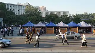 Street food vendors in Pyongyang, North Korea