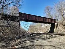 A railway bridge crossing over another railway line