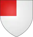 a quarter—Argent, a quarter gules