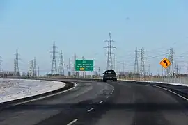 Approaching Route 205 and Autoroute 30 interchange in Beauharnois.