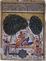 Ragamala painting, Hindola Raga, c. 1585. National Museum, New Delhi