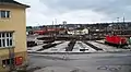 Rail turntable in Regensburg, Bavaria, Germany.