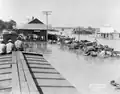 Yazoo and Mississippi Valley Railroad station in Egremont during the Great Mississippi Flood of 1927