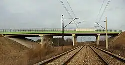 Railway line in Rajec Szlachecki