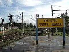 The name board at Ranaghat station