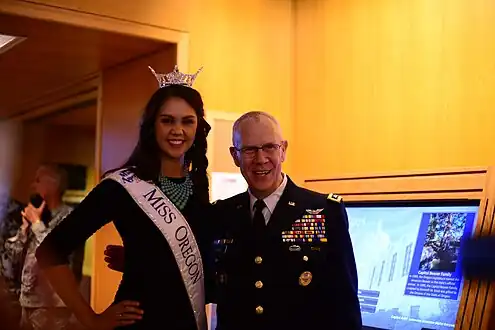 Allison Cook,Miss Oregon 2013, with Raymond F. Rees