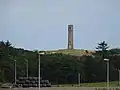 The tower viewed from west, beyond the A90