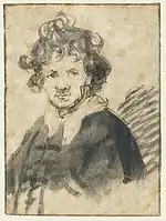 Self-portrait, c. 1628–29, pen and brush and ink on paper