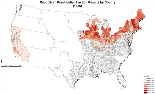 Map of Republican presidential election results by county