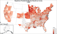 Map of Republican presidential election results by county