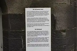 Information sign at tower