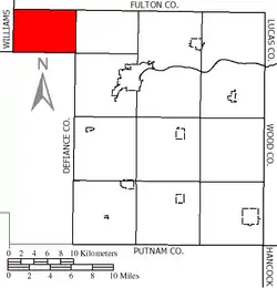 Location of Ridgeville Township in Henry County