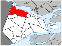 Location within Vaudreuil-Soulanges RCM