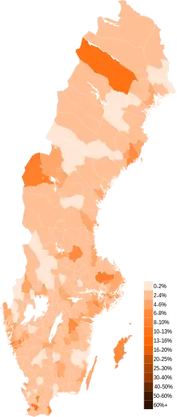 Map results for the Green Party (MP)