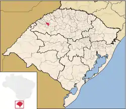 Location of Guarani das Missões in Rio Grande do Sul