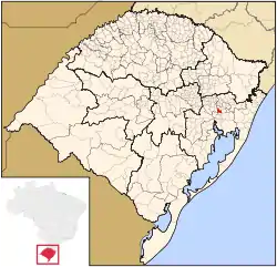 Location in Rio Grande do Sul