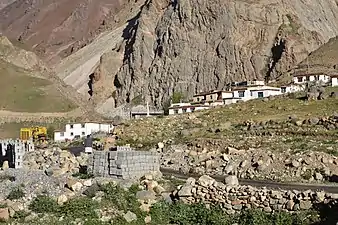 Road from Kaza entering Mud