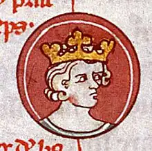 14th-century sketch of Robert the first, king of West Francia (922 to 923)