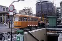 The access to the metro stop