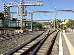 Start of Vatican Railway at Rome St Peters, with parallel footpath to Vatican, looking north