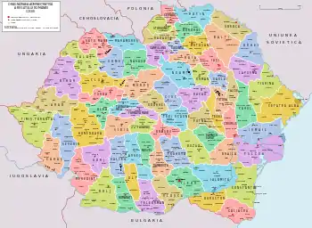 Administrative map of Romania in 1925–1938