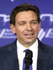 Governor of Florida and presidential candidate Ron DeSantis (BA, 2001)