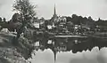 View of the town from the banks of the River Wye