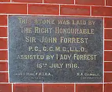 Dedication plaque