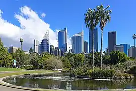 Main ponds looking towards the city